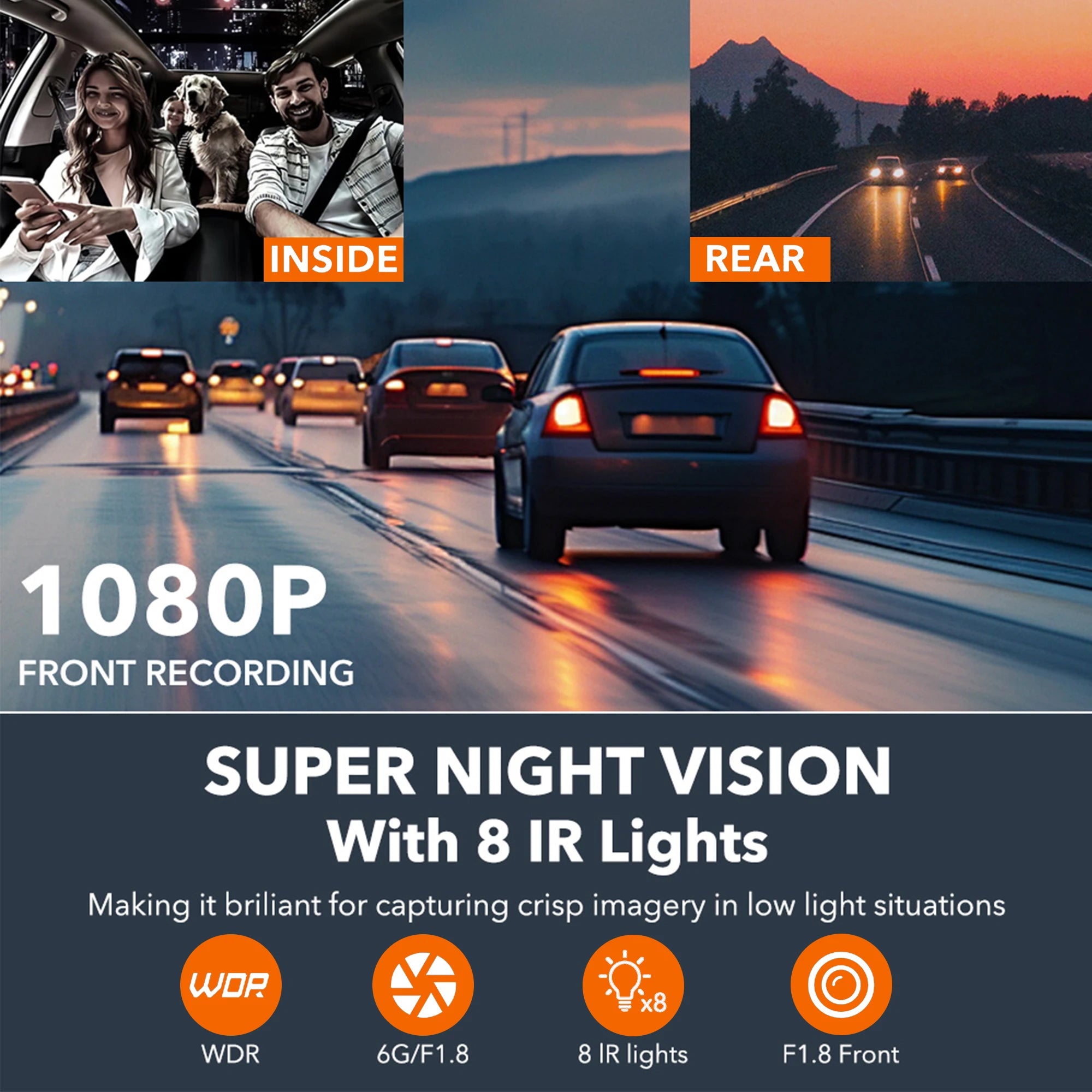 Car 4Ch Dash cam 360° WIFI Video Recorder Car DVR Recording Camera 1080P Front left right Rear Black Box 24H Parking Auto Parts