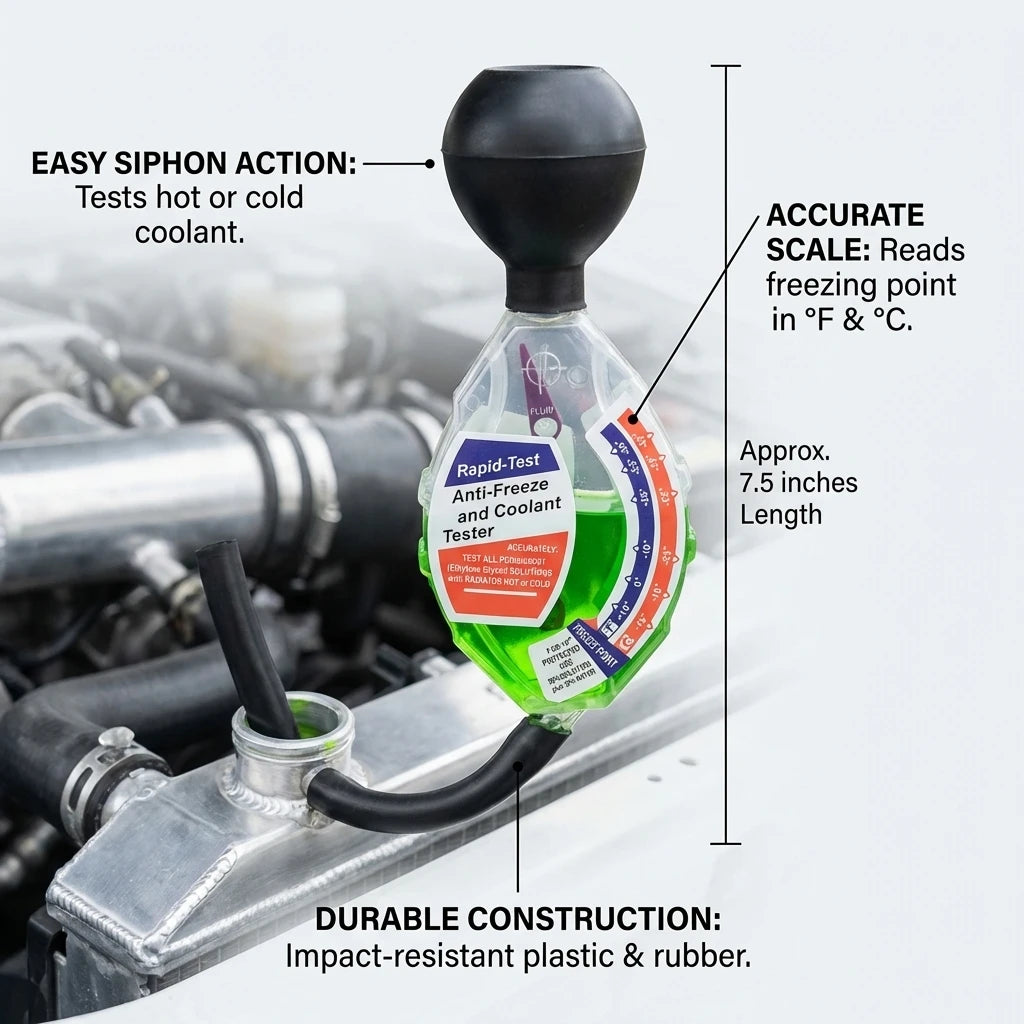 Car Radiator Coolant Tester, Durable Antifreeze Tester Tool for Cooling System, Auto Replacement Parts, High Accuracy Dial