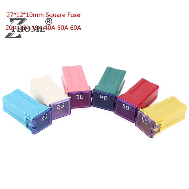 1Pc Mini Square Fuse 32V 20A 25A 30A 40A 50A60A Automotive Car Fuse With Plastic Box