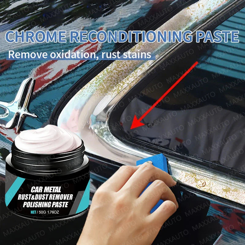 Car Rust Restoration Paste for Chrome Parts of Auto Rust And Fading on Car Wheels Designed for Renewing Oxidized Scratch Repair