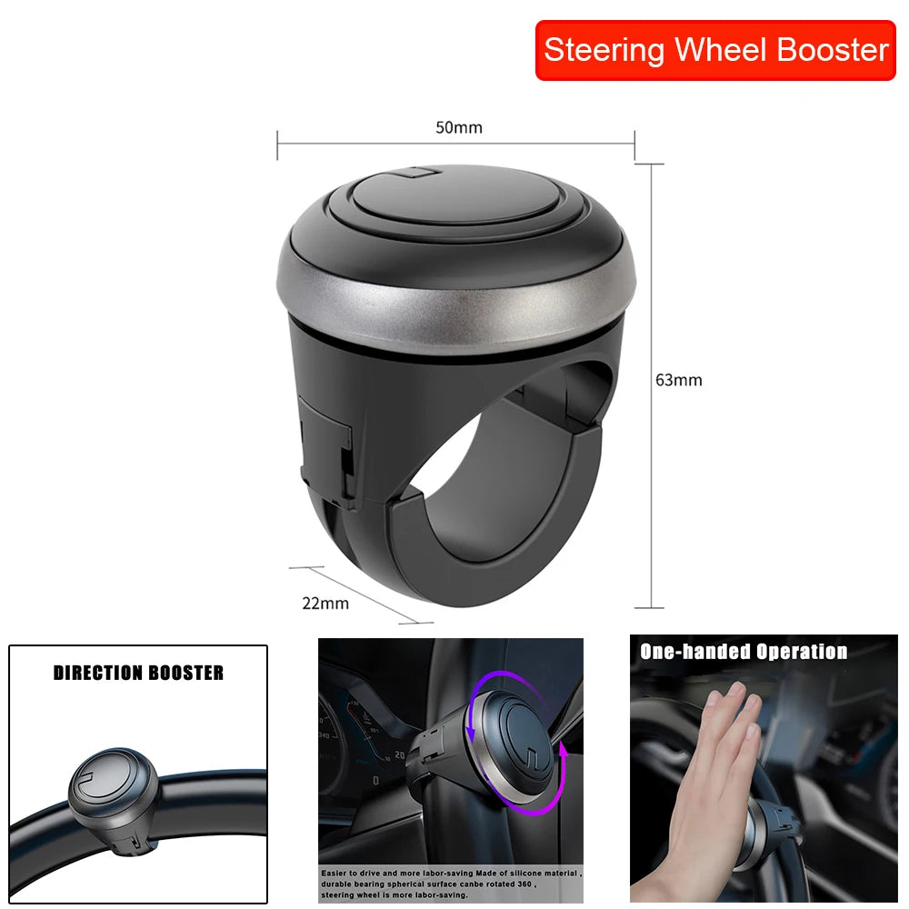 Auto Parts Labor Saving Car Steering Wheel Booster Spinner Knob Truck Tractor Forklift 360 Degree Grip Ball Turning Hand Control